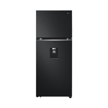 Vista frontal de Nevera LG Congelador Superior 374L Negro Mate DoorCooling   VT38KPM